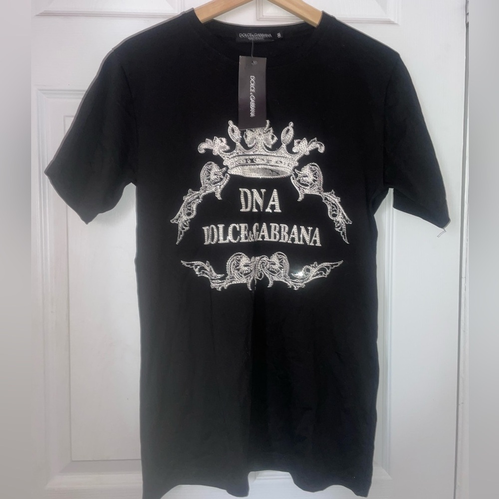 Custom Black Tee with White Graphic
